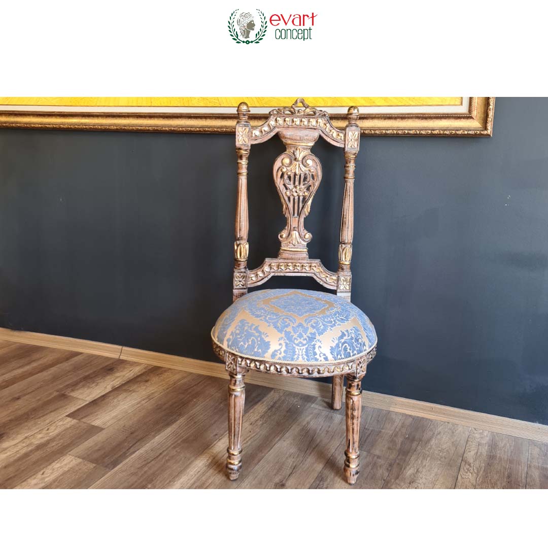 Ottoman Oymalı Ahşap Baş Sandalye 